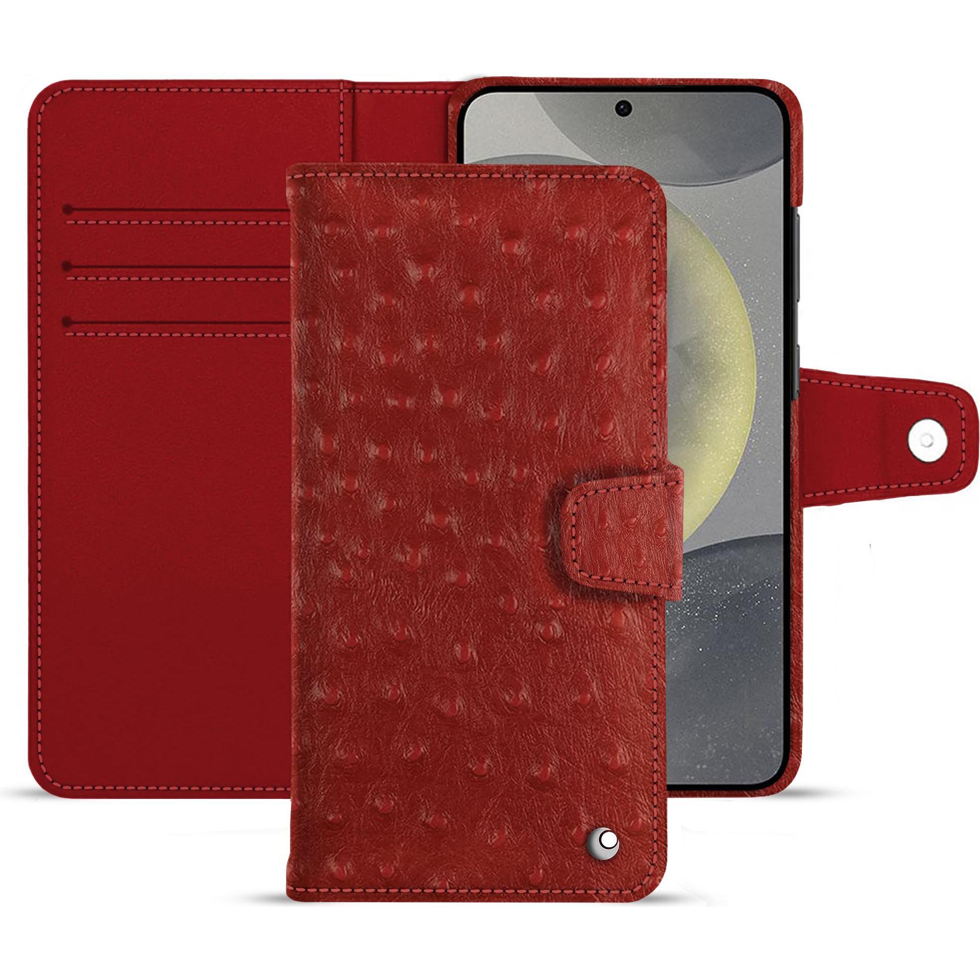 Noreve Lederschutzhülle (Samsung Galaxy S24), Smartphone Hülle, Rot