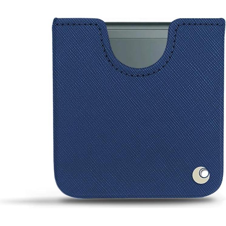 Noreve Custodia in pelle per Samsung Galaxy Z Flip3 (Samsung Galaxy Z Flip3), Cover smartphone, Blu