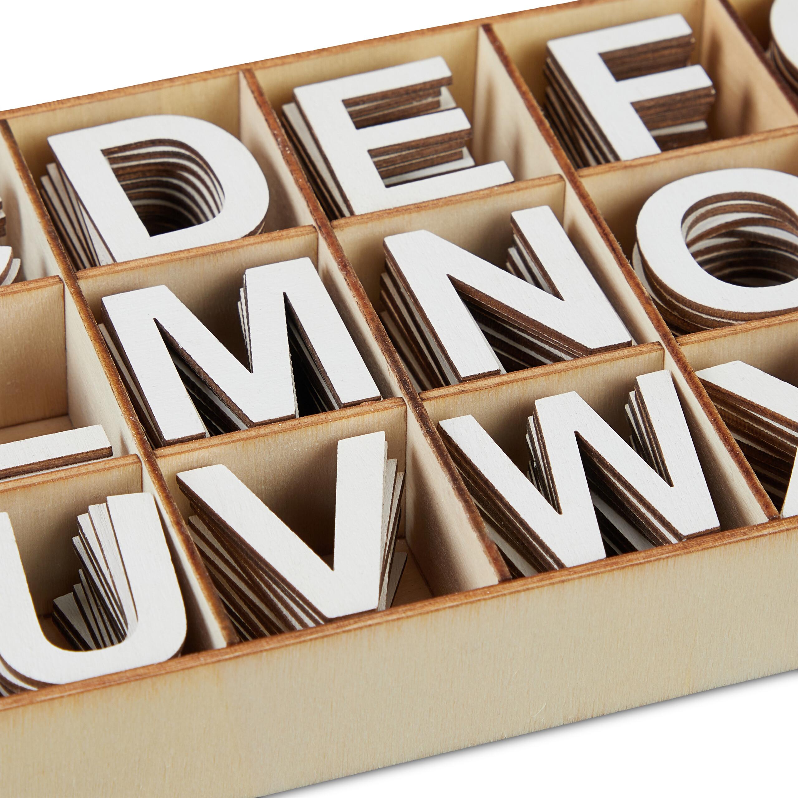 Thumbnail - Relaxdays, Holzbuchstaben + Stoffbuchstaben, 324tlg. Holzbuchstaben-Set