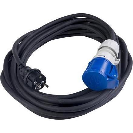 Connectra, Prolunga, 48.970 Verteilerkabel 20m - H07RN-F - 3 G 2,5mm² Schuko-Stecker nach CEE (20 m, CEE 7/3)