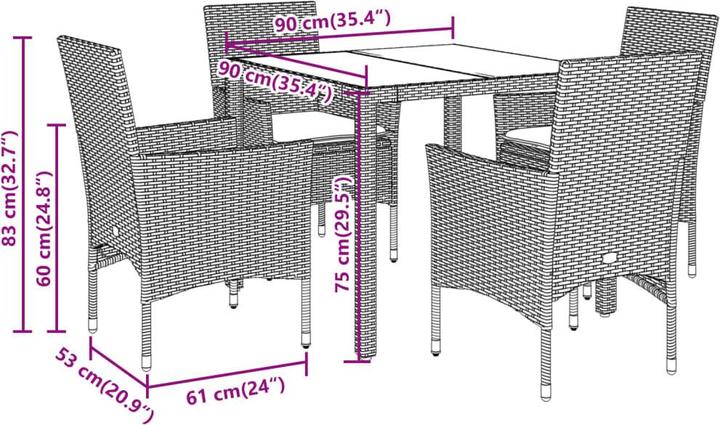 Produktbild vidaXL Garten Essgruppe