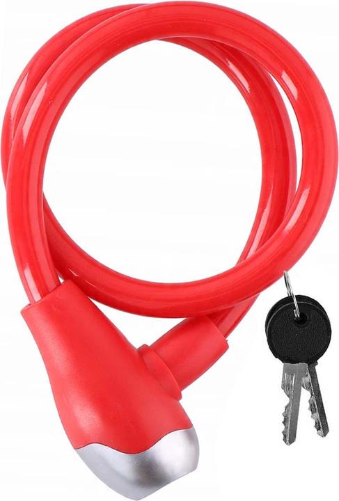 Immagine prodotto Dunlop - Spiral-Fahrradschloss mit Schlüssel 65 cm (Rot) (65 cm)