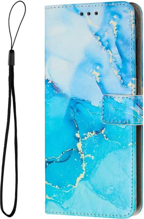 Produktbild Cover-Discount Google Pixel 8 Pro - Leder Etui Hülle Marble blau (Google Pixel 8 Pro)