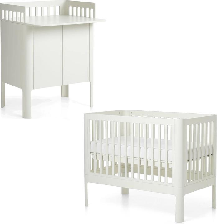 Flexa Nova Commode à langer avec lit bébé et matelas Cream (Lit de bébé)