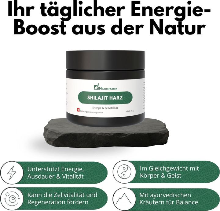 Produktbild Naturfabrik Shilajit Harz 30 g – Himalaya- & Ayurveda-Energie-Mischung (1 Stück)