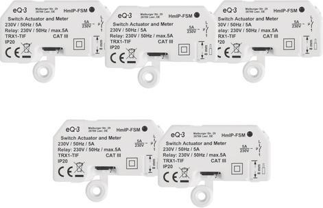 Produktbild Homematic IP Smart Home 5er-Set Schalt-Mess-Aktor (Schaltaktor)