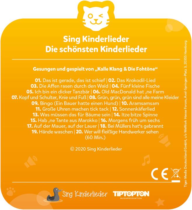 Produktbild Tigermedia Tigercard - Sing Kinderlieder:Die schönsten Kinderlieder (Deutsch)