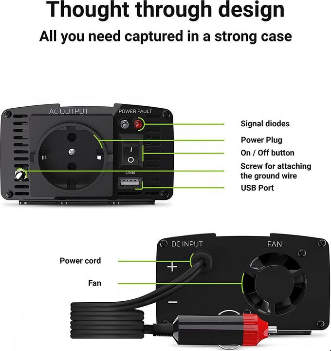 Image du produit GreenCell Onduleur pour voiture