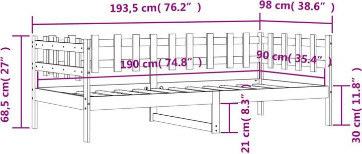 Image du produit vidaXL Tagesbett (90 x 190 cm)