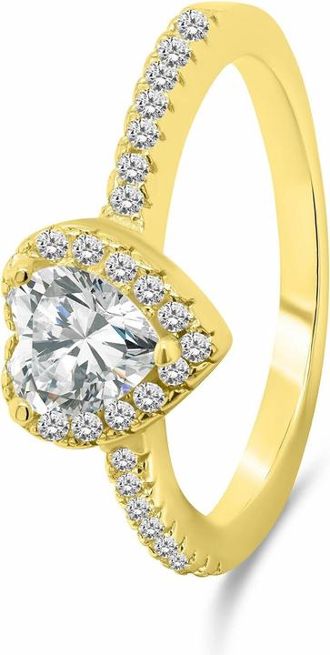 Productafbeelding Brilio Silver - Romantic gold-plated ring Heart RI047Y - Circuit: 58 mm (58)