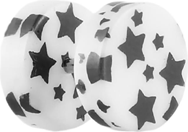 Immagine prodotto Star Piercing Tappo finto con stelle bianco (senza ottone, Materiale sintetico)