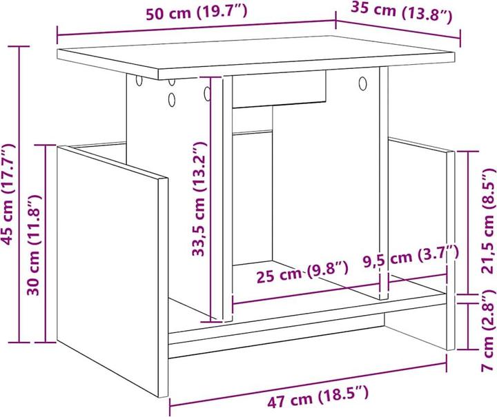 Actual product image vidaXL TV-Ständer (35 x 50 x 45 cm)