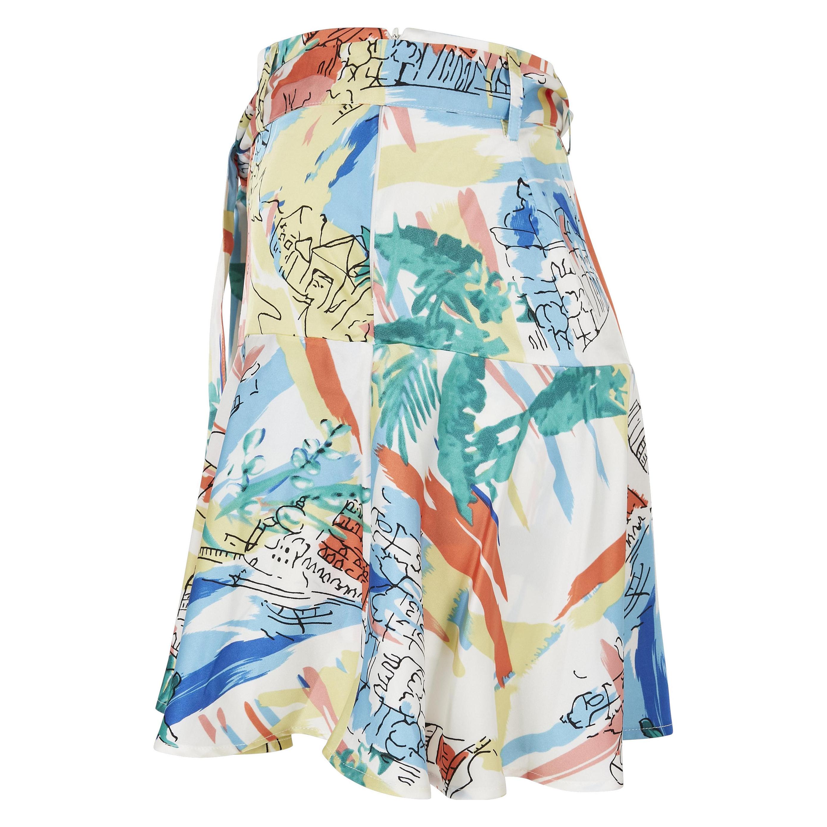 Urban Classics, Damen, Röcke, Ladies Aop Satin Mini Skirt - 17890, Mehrfarbig, (S, Xl)