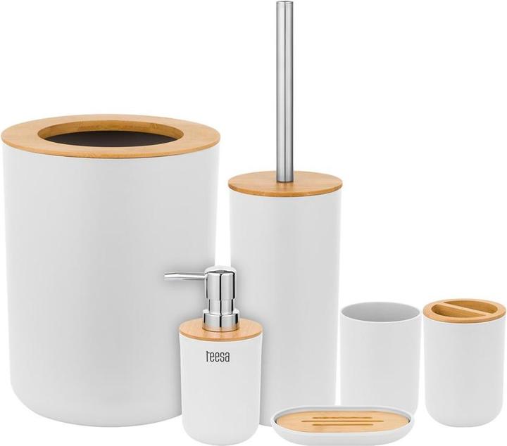 Produktbild Teesa Badezimmerzubehör-Set (6-teilig) weiss