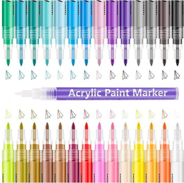 Actual product image VR Shinecon 24-piece set of acrylic markers (Colored, 0.70 mm, 24 x)