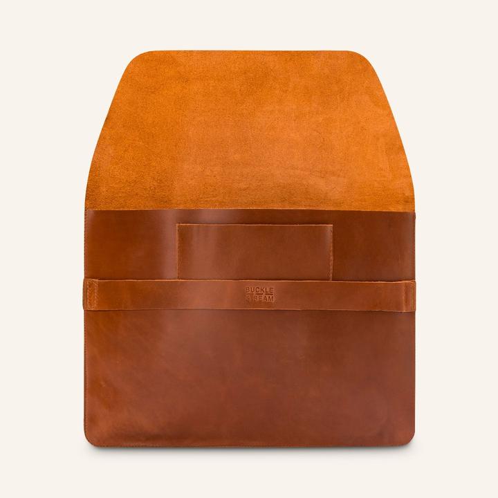 Actual product image Buckle & Seam Leather Laptop Sleeve Terra Cognac (15")
