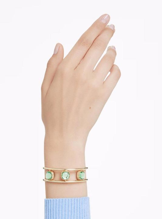 Produktbild Swarovski Chroma Armreif Kissenschliff Grün Gold (16.50 cm, Swarovski Metall)