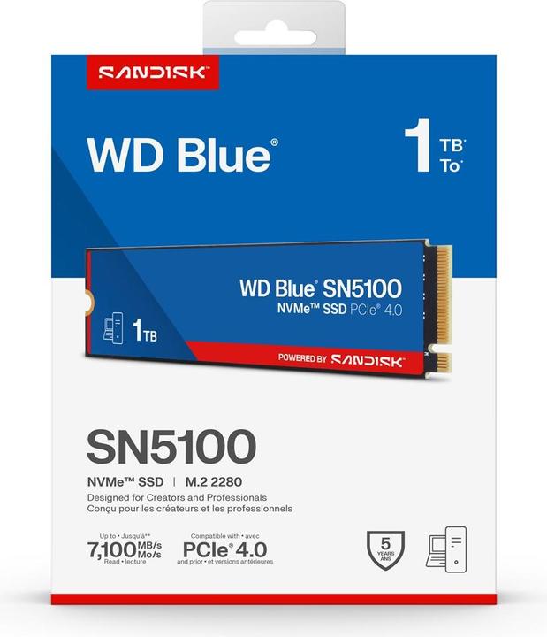 Produktbild WD Blue SN5100 powered by SANDISK (1000 GB, M.2 2280)