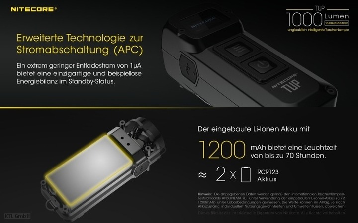 Actual product image Nitecore TUP - black (7.03 cm, 1000 lm)