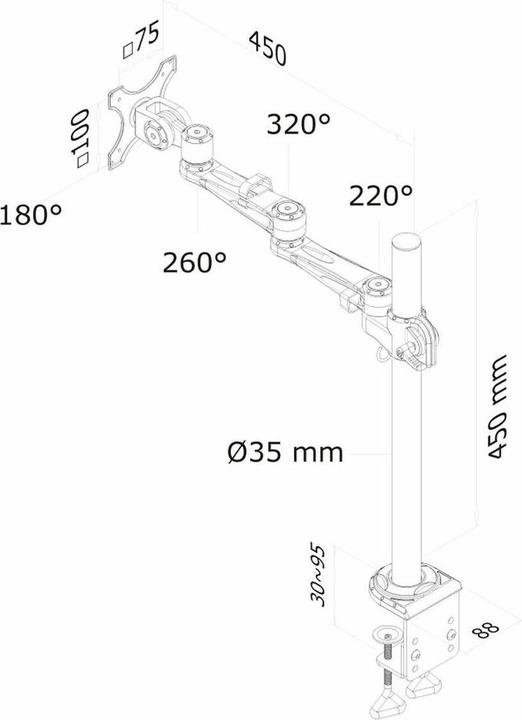 Actual product image Neomounts FPMA-D935 Monitor table mount (Table, 27", 10 kg)