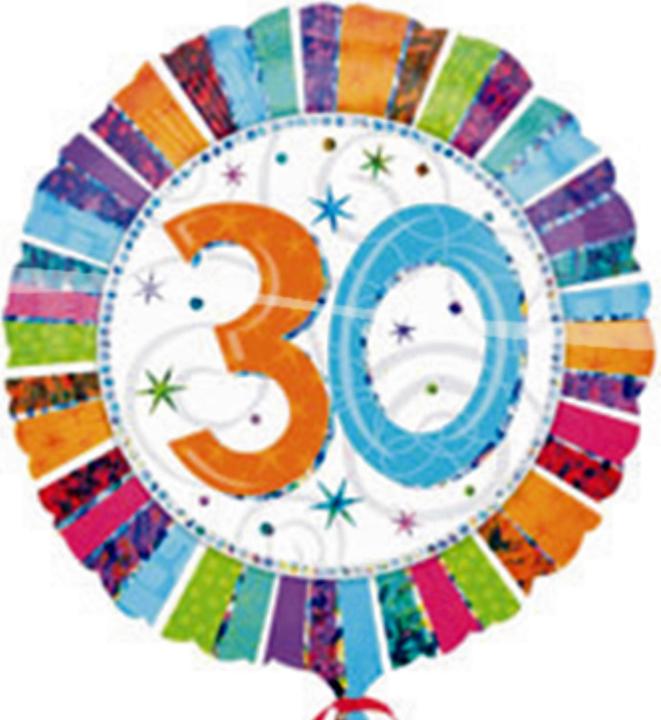 Produktbild Folat Silberfolienballon Happy Birthday 30 Jahre (1x)