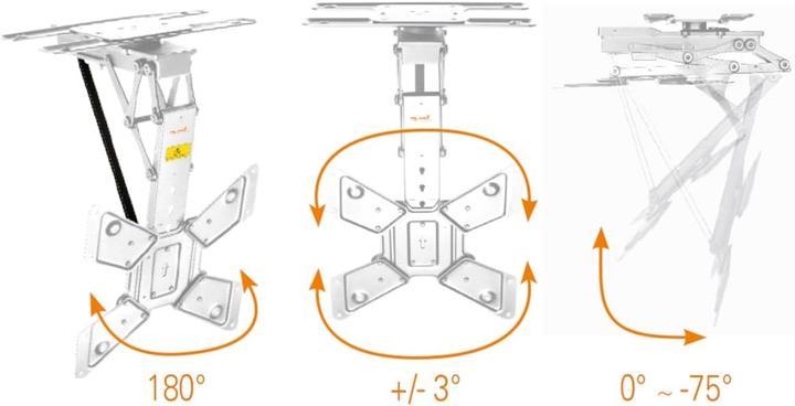 Image du produit myWall Support plafond motorisé & pliable pour écran plat (Plafond, 30 kg, 23" - 65")