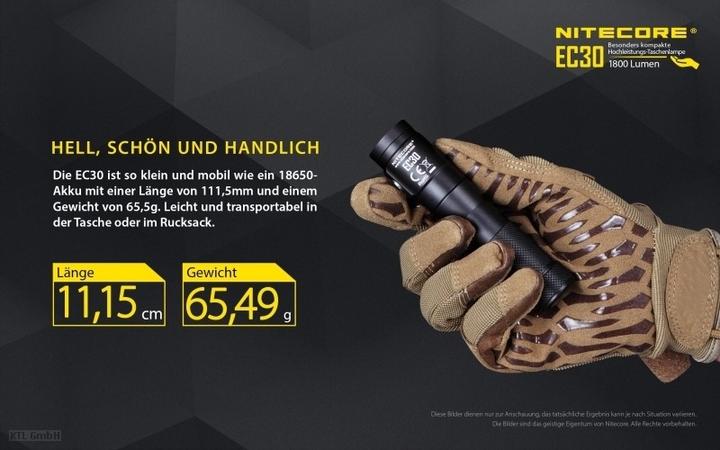 Produktbild Nitecore EC30 inkl. Akku (11.15 cm, 1800 lm)