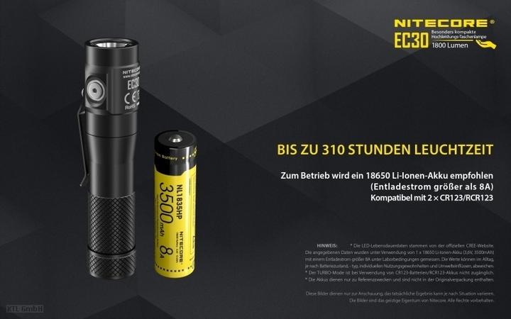 Produktbild Nitecore EC30 inkl. Akku (11.15 cm, 1800 lm)