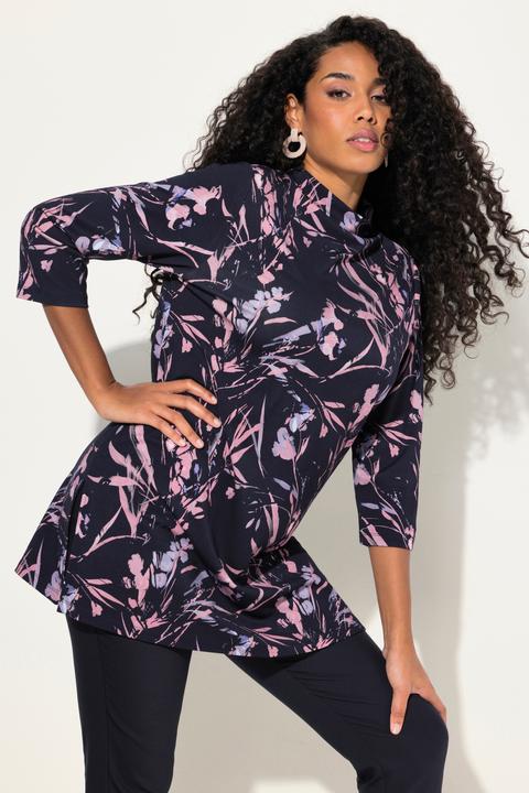 Image du produit Ulla Popken Sweat-shirt oversize, silhouette en O, col montant et manches 3/4 (42, 44)