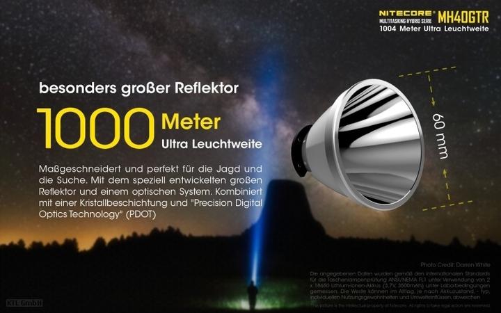 Actual product image Nitecore MH40GTR (25.70 cm, 1200 lm)