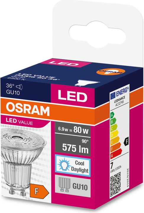 Produktbild Osram Led Value Par16 (GU10, 6.90 W, 575 lm, 1 x, F)