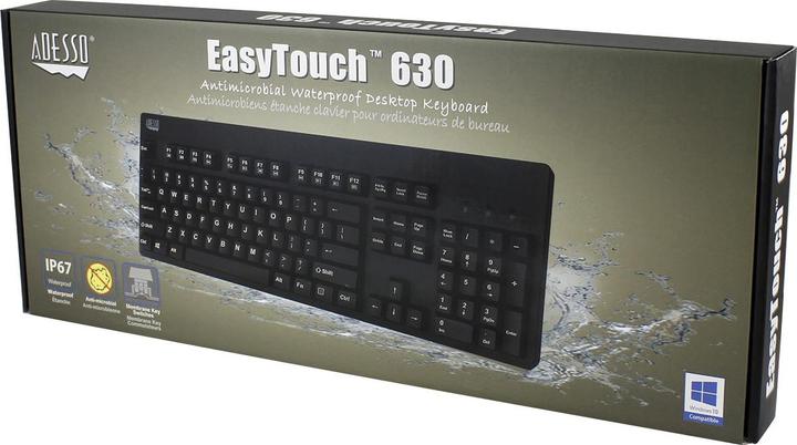 Actual product image Adesso SlimTouch 410 Keyboard USB QWERTY US English Black (US, Cable)