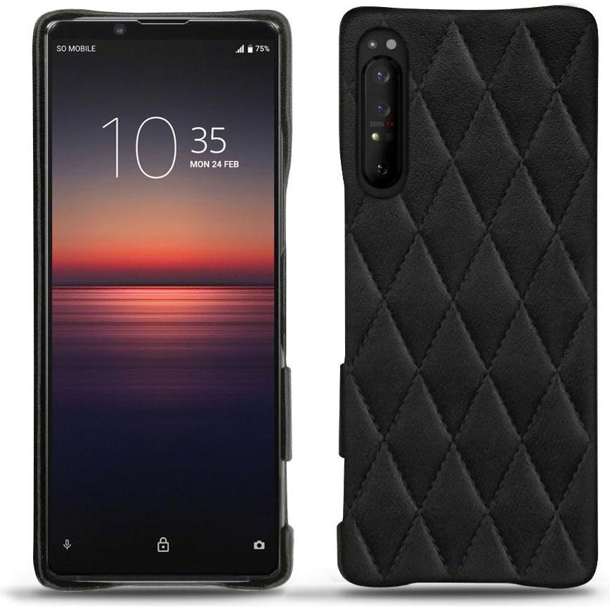Noreve Lederschutzhülle (Sony Xperia 1 II), Smartphone Hülle, Schwarz