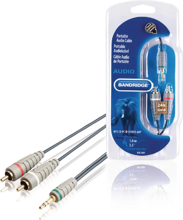 Actual product image Bandridge Audio BAL3401 (1 m, 3.5mm jack (AUX), Cinch)