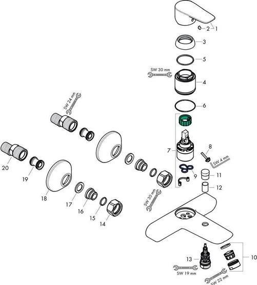 Actual product image hansgrohe Single lever bath mixer TALIS E