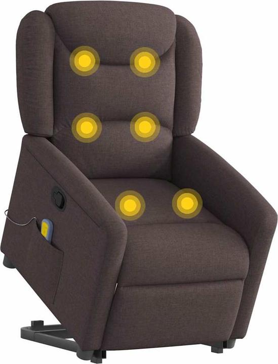Actual product image VidaXL Massage chair with stand-up aid dark brown fabric