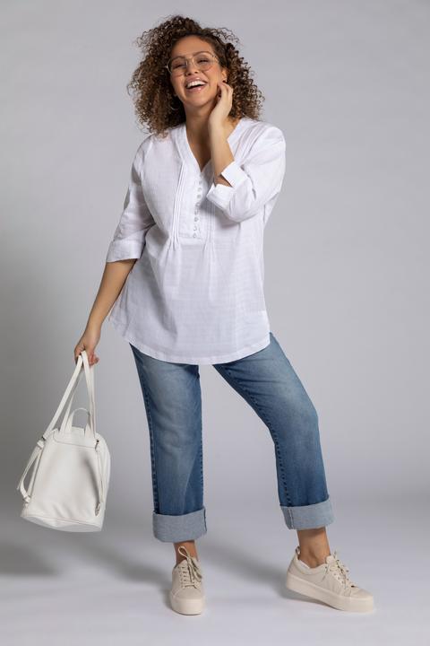 Produktbild Ulla Popken Bubble-Tunika, Biesen, Herzausschnitt, 3/4-Arm (42, 44)
