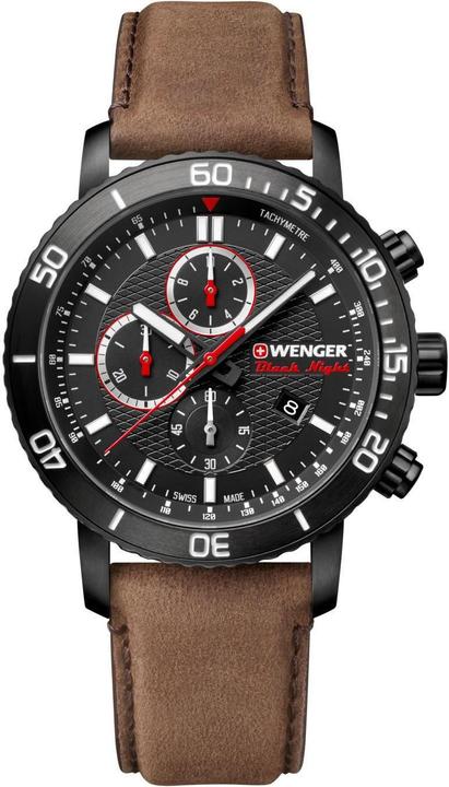 Wenger Roadster Black Night C.01.1843.107 (Analogue wristwatch, Chronograph, Swiss made, 45 mm)