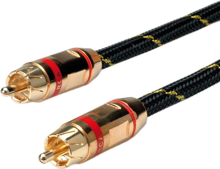 Actual product image Roline GOLD Cinch connection cable simplex plug / plug, red 5.0m (5 m, Cinch Cables)