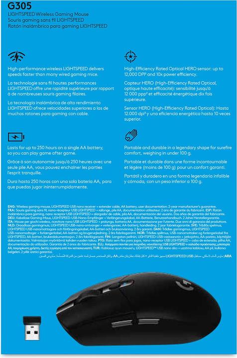 Produktbild Logitech G G305 Lightspeed (Kabellos)