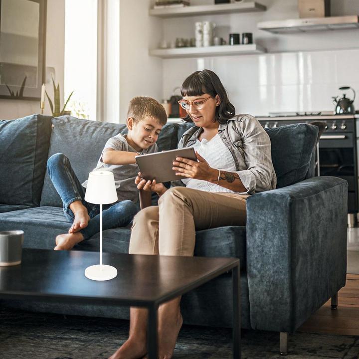 Actual product image B.K.Licht Rechargeable LED table lamp, white, 1xLED board/2.6W (240 lm)