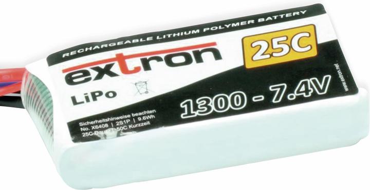 Extron Modellbau Akkupack X2, LiPo, 7,4 V-/1300 mAh, 25C (1300 mAh, 7.40 V)