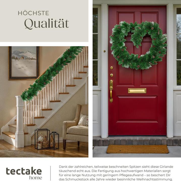Actual product image tectake Weihnachtsgirlande naturgetreu mit Tannenzapfen 2,7m