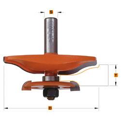 CMT, Punte per fresa, 990.537.11 Horizontaler Ausbuchtungsfräser mit Unterschneideprofil B1, Schaft 63,5x70 12
