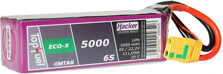 Immagine prodotto Hacker Pacchetto LiPo TF ECO-X 5000mAh 6S MTAG (22.20 V, 5000 mAh)