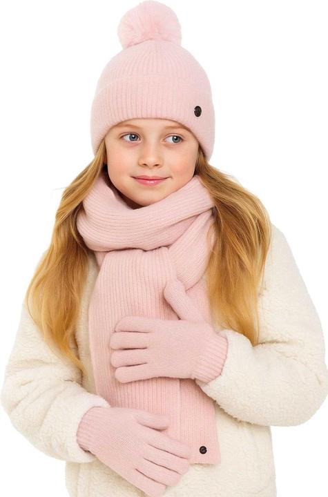 Immagine prodotto Minoti Set Sciarpa Guanti e Cappello A costine Ragazze