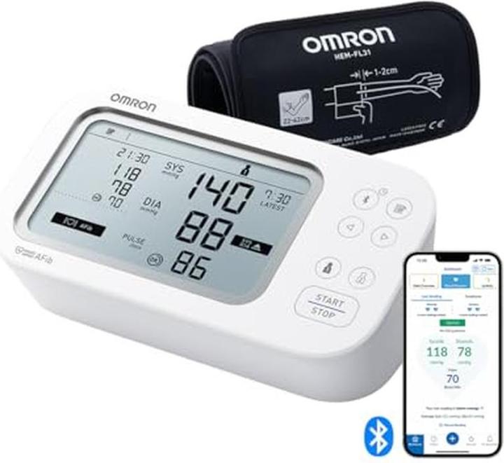 Actual product image Omron Smart AFib Upper Arm Blood Pressure Monitor with Clinical Validation (Blood pressure monitor upper arm)
