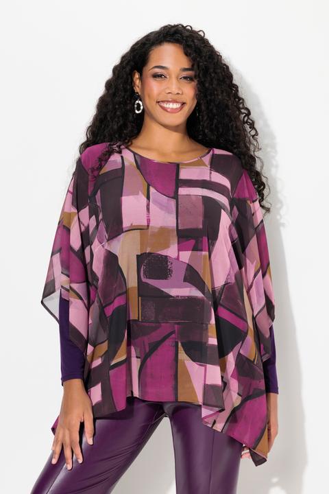 Produktbild Ulla Popken Tunika, doppellagig, Oversized, Rundhals, 3/4-Arm (58)