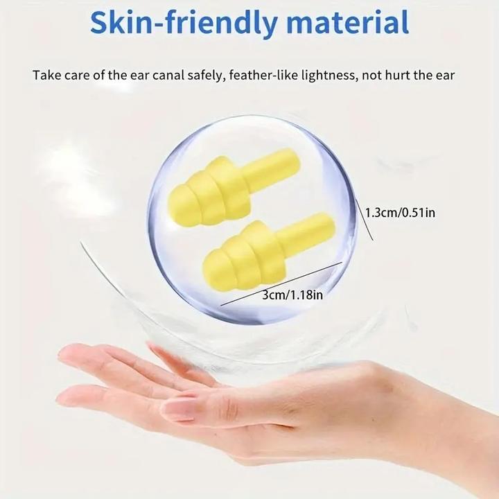 Acquista 1 paio di tappi per le orecchie in silicone per isolamento acustico e riduzione del rumore, filtro antirumore, per dormire, nuoto, tappi per le orecchie muti a tre strati impermeabili in