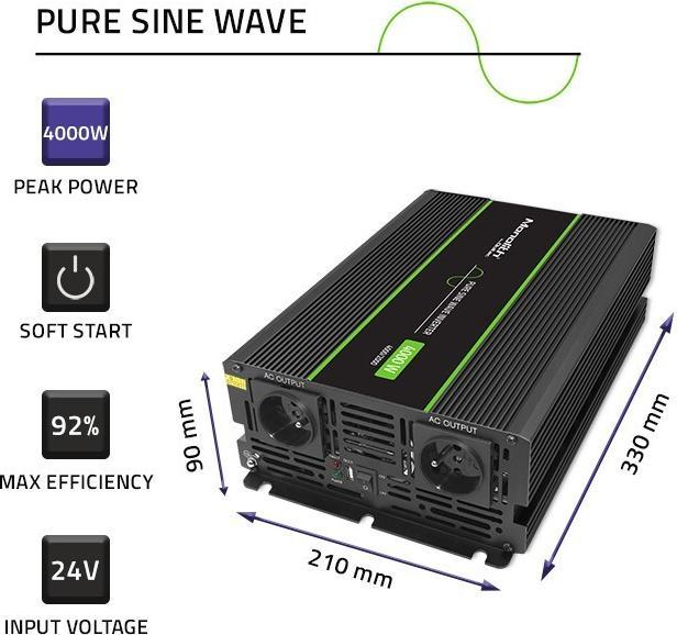 Produktbild Qoltec 51939 Pure Sine Wave Inverter